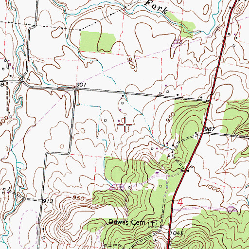 Topographic Map of Woodland Place Farm (historical), OH