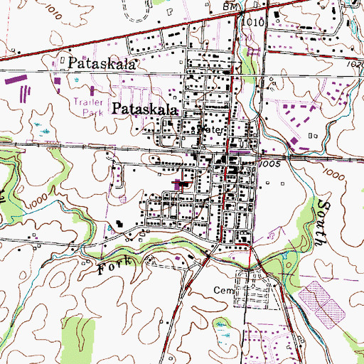 Topographic Map of Pataskala Elementary School, OH