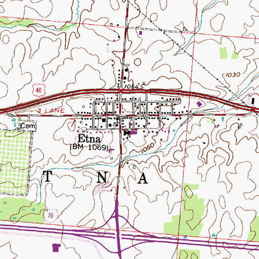 Topographic Map of Etna Elementary School, OH