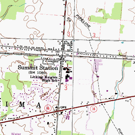 Topographic Map of Summit Elementary School, OH