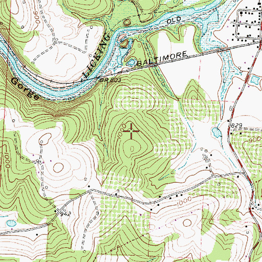 Topographic Map of Black Hand State Nature Preserve, OH