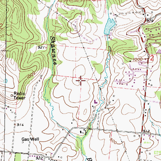Topographic Map of Oak Wood Hall Farm (historical), OH