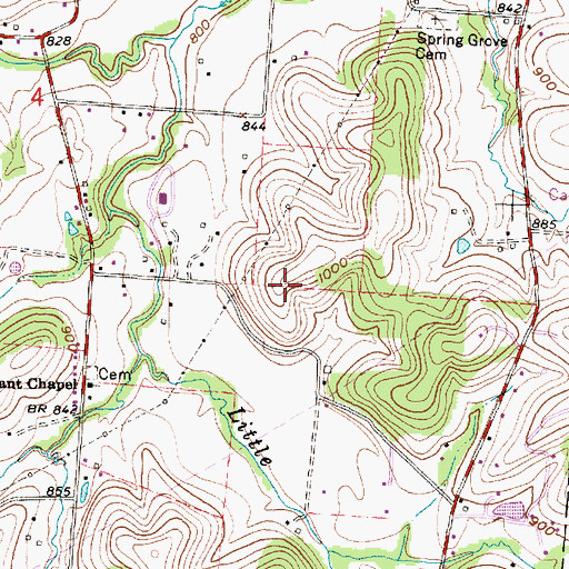 Topographic Map of Oakwood Farm (historical), OH