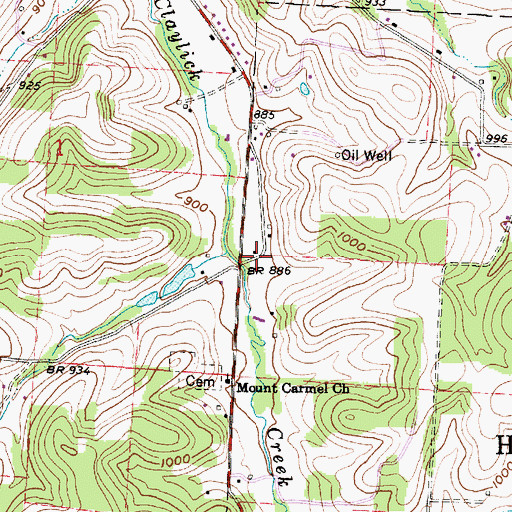 Topographic Map of Boodle School (historical), OH