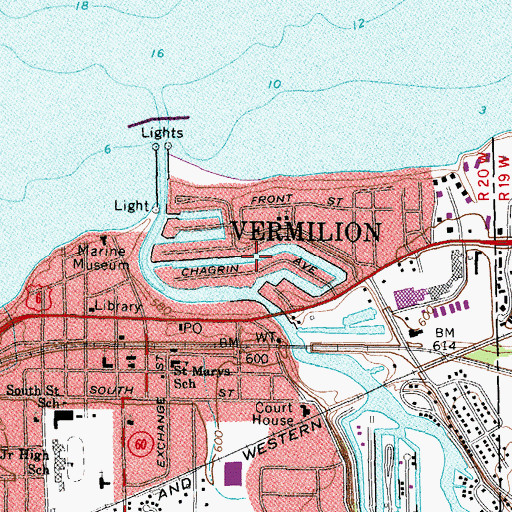 Topographic Map of Superior Lagoon, OH