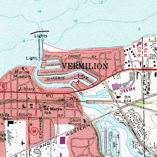 Topographic Map of Huron Lagoon, OH