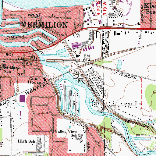 Topographic Map of West Shore Boat Club, OH