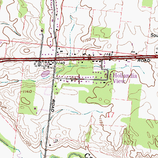 Topographic Map of Hollandia View, OH