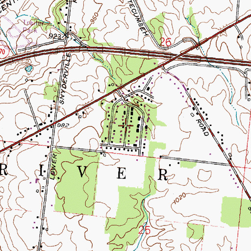 Topographic Map of Lindair Acres, OH