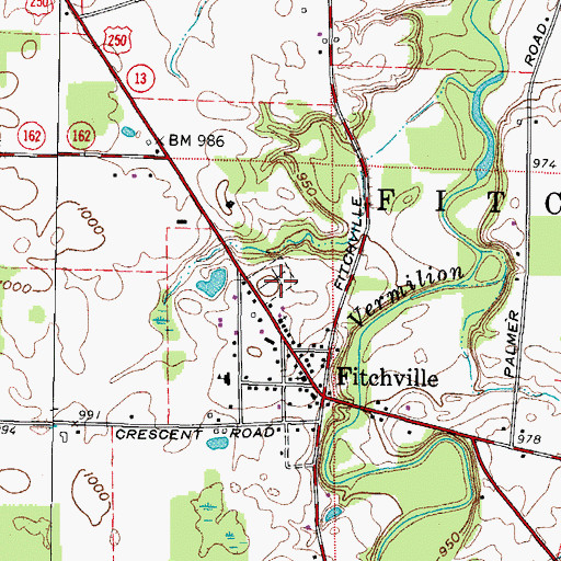 Topographic Map of Fitchville Cemetery, OH