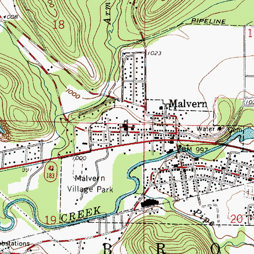 Topographic Map of Malvern High School, OH