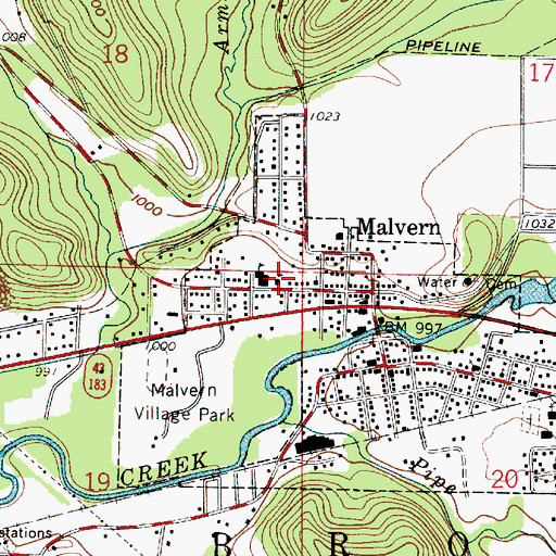 Topographic Map of Malvern Elementary School, OH