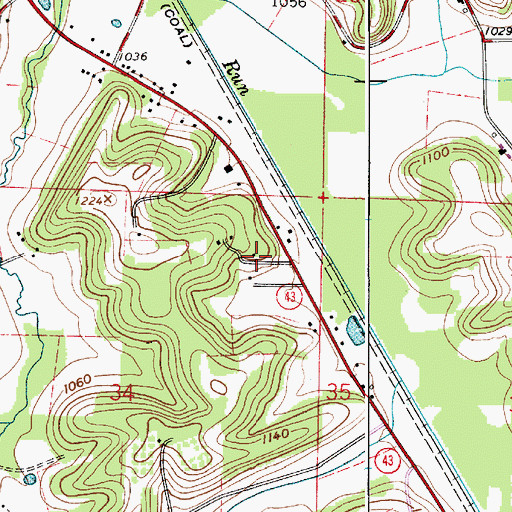 Topographic Map of Bon Air Estates, OH