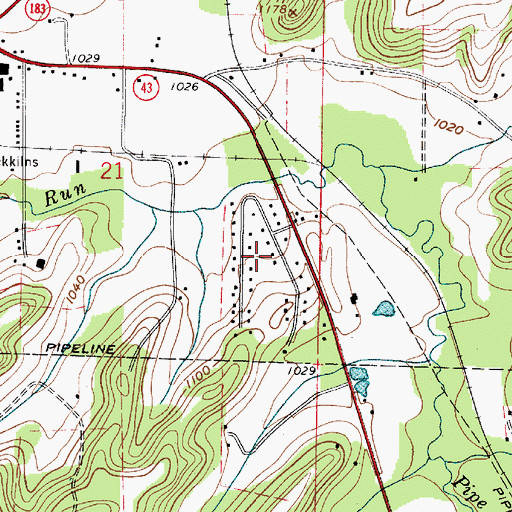 Topographic Map of Sandy Hills Estates, OH