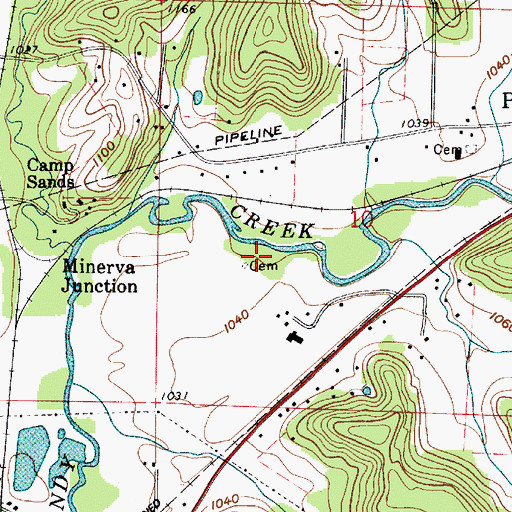 Topographic Map of Bever Cemetery, OH