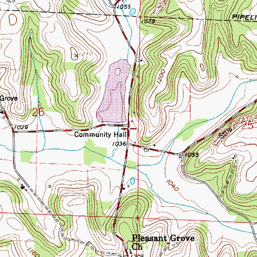 Topographic Map of Browns School (historical), OH