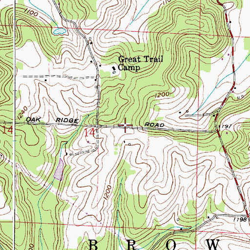 Topographic Map of Oak Ridge School (historical), OH