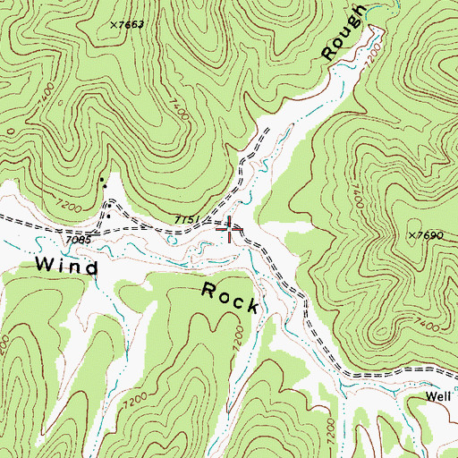 Topographic Map of Rough Rock Trail Canyon, AZ