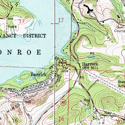 Topographic Map of Atwood Village, OH