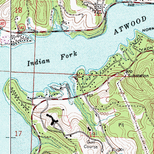 Topographic Map of Atwood Yacht Club, OH
