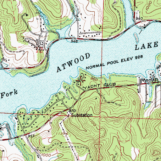 Topographic Map of Atwood Pines, OH