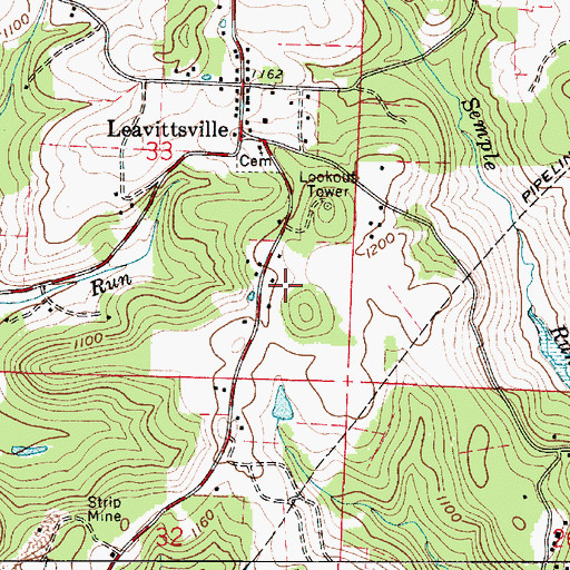 Topographic Map of Price-Rollins Cemetery, OH