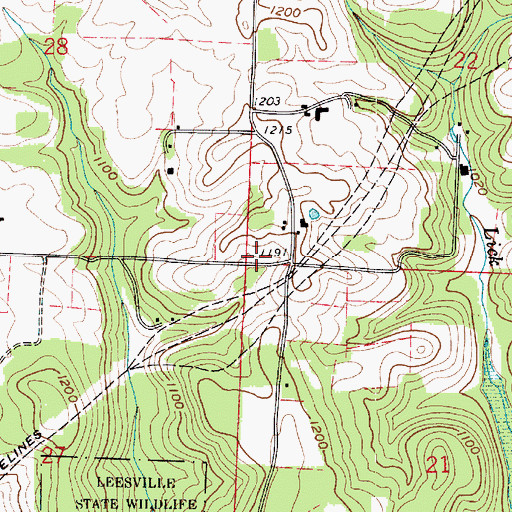 Topographic Map of Liberty Hall School (historical), OH