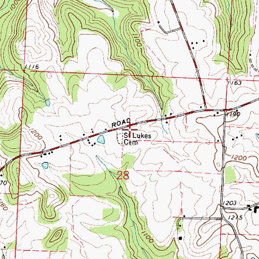 Topographic Map of Saint Lukes Church (historical), OH