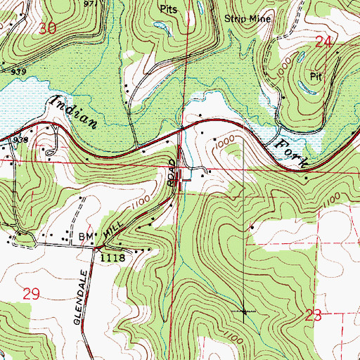 Topographic Map of Glendale School (historical), OH