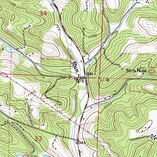 Topographic Map of Willow Run School (historical), OH