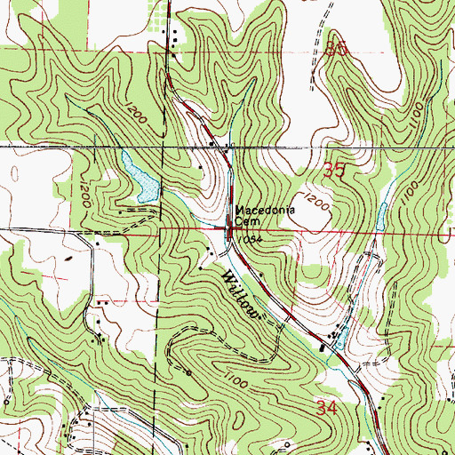 Topographic Map of Macedonia Church (historical), OH