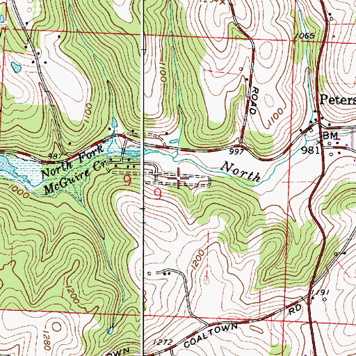Topographic Map of Hickory Grove, OH