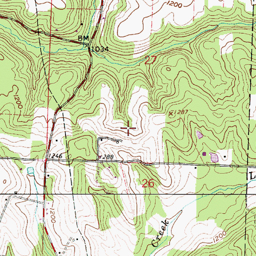 Topographic Map of Toot School (historical), OH