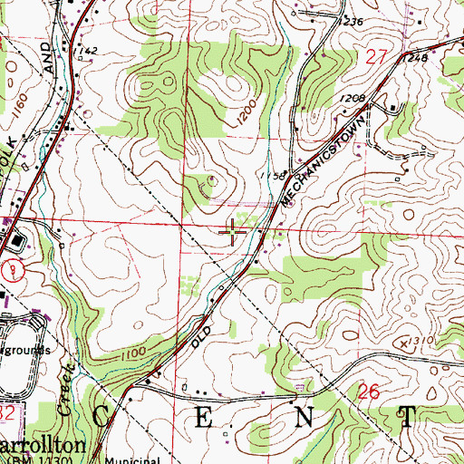 Topographic Map of Mud School (historical), OH
