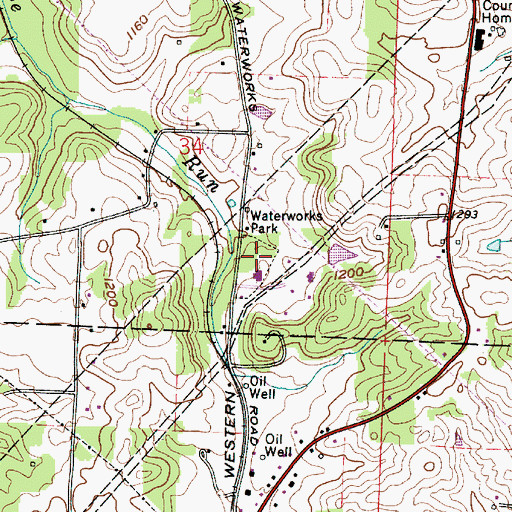 Topographic Map of Waterworks Park, OH