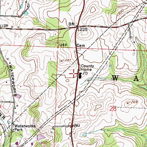 Topographic Map of Carroll Hills School, OH