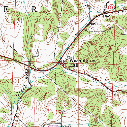 Topographic Map of Washington Hall School (historical), OH
