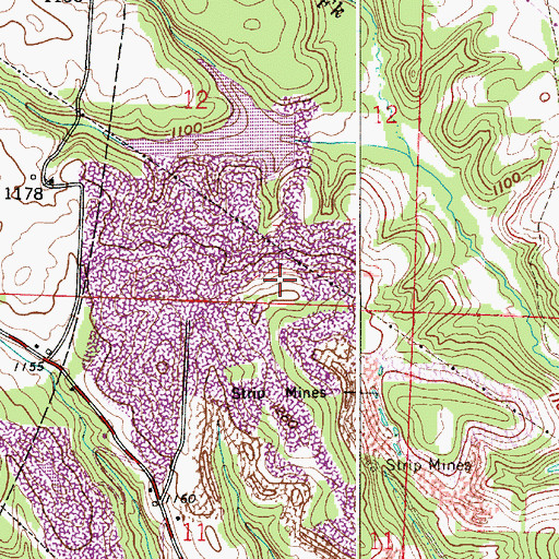 Topographic Map of Moorehead Cemetery, OH