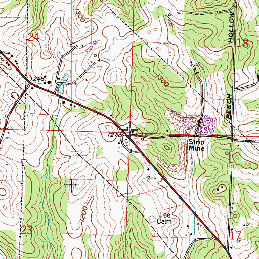 Topographic Map of Chestnut Grove School (historical), OH