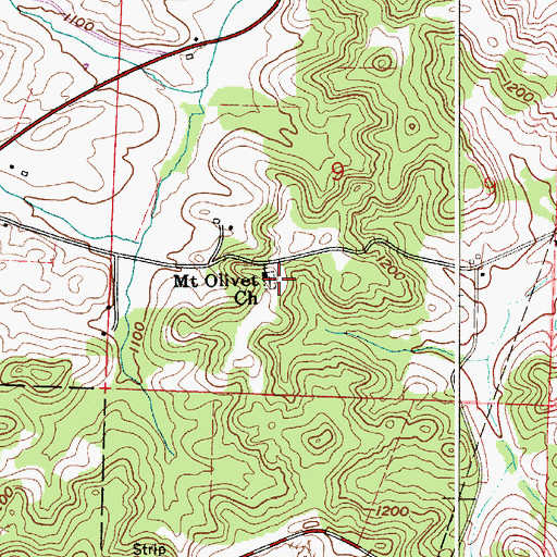Topographic Map of Mount Olivet Cemetery, OH
