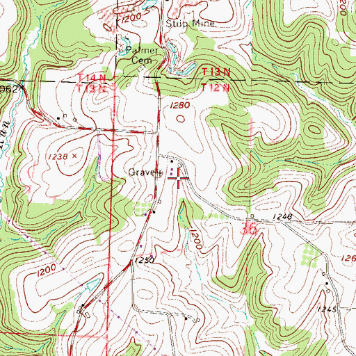 Topographic Map of McGauran Cemetery, OH