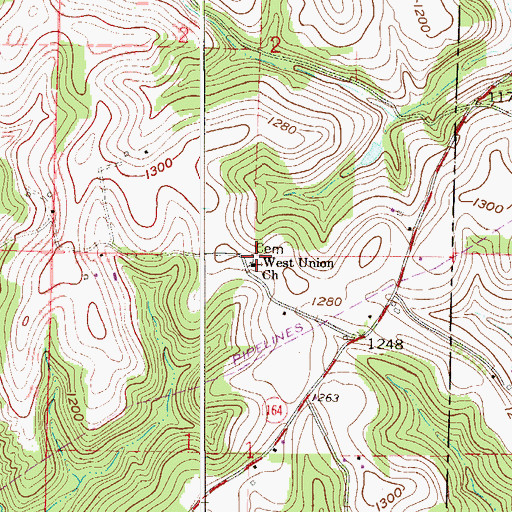 Topographic Map of Greenbrier - West Union Cemetery, OH