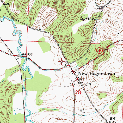 Topographic Map of New Hagerstown Cemetery, OH