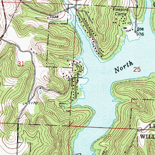 Topographic Map of Thornhill, OH