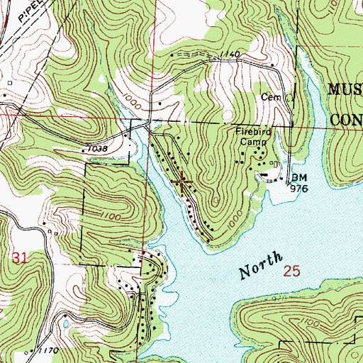 Topographic Map of Leesville Glens, OH