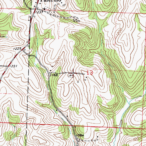 Topographic Map of Mount Tabor Cemetery, OH