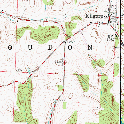 Topographic Map of Abel Cemetery, OH