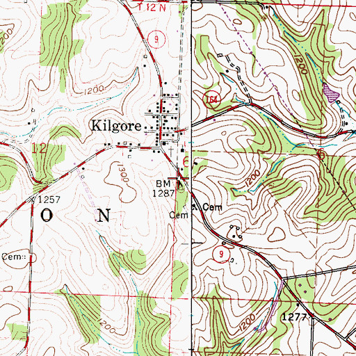 Topographic Map of Kilgore Elementary School, OH