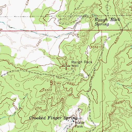 Topographic Map of Rough Rock Well, AZ