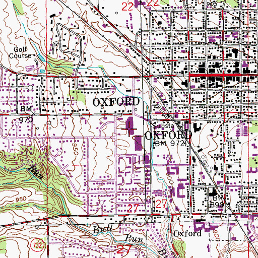 Topographic Map of Tollgate Shopping Center, OH
